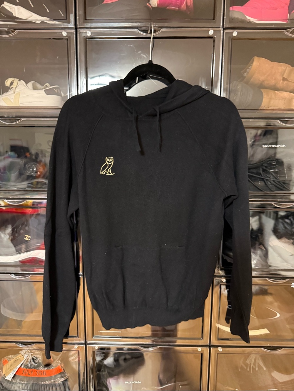 OVO Black Hoodie with Gold Owl Embroidery